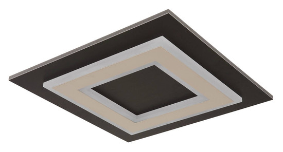 Globo LED Deckenleuchte Jayden 24W warmweiss Schwarz matt dunkelbraun gebürstet Metall MDF 32x32cm