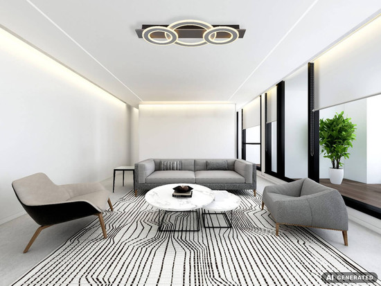 Globo LED Deckenleuchte Jayden 50W warmweiss Anthrazit gebürstet grau gebürstet Metall 73x35cm
