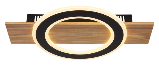 Globo Jayden LED Deckenleuchte 18W Warmweiß Holzoptik Dunkel Ø29cm 48038-18