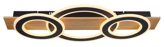 Globo Jayden LED Deckenleuchte 50W Warmweiß Holzoptik Dunkel 7cm 48038-50