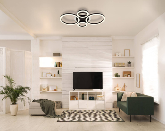 Globo Loretta LED Deckenleuchte 40W CCT Schwarz Matt, Metall Memoryfunktion 6,1cm 48039-40