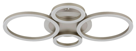 Globo LED Deckenleuchte Loretta 40W CCT warm-/neutral-/tageslichtweiss Kaffeefarben matt champagnerfarben matt Metall 53x35,5cm
