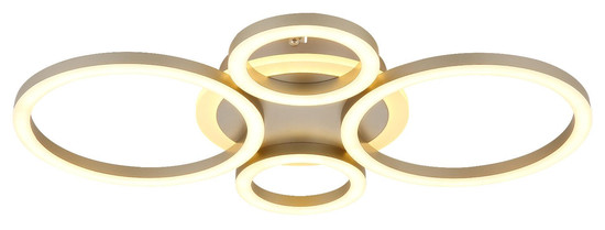 Globo LED Deckenleuchte Loretta 40W CCT warm-/neutral-/tageslichtweiss Kaffeefarben matt champagnerfarben matt Metall 53x35,5cm