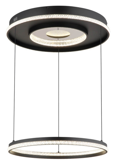 Globo Marsh LED Hängeleuchte 54W CCT Schwarz Matt, Metall Fernbedienung Nachtlicht Memoryfunktion Ø60cm 48041H