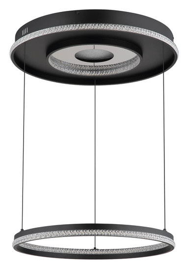 Globo Marsh LED Hängeleuchte 54W CCT Schwarz Matt, Metall Fernbedienung Nachtlicht Memoryfunktion Ø60cm 48041H