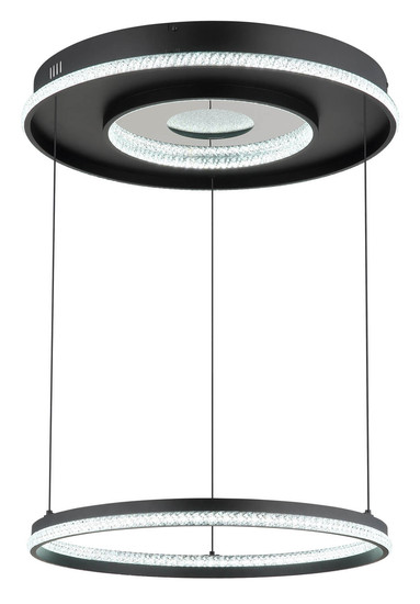 Globo Marsh LED Hängeleuchte 54W CCT Schwarz Matt, Metall Fernbedienung Nachtlicht Memoryfunktion Ø60cm 48041H