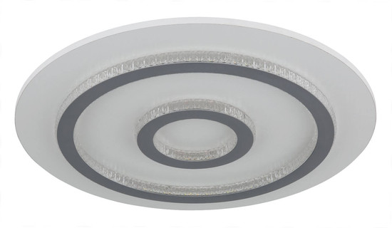 Globo LED Deckenleuchte Jayden 40W dimmbar Fernbedienung CCT warm-/tageslichtweiss Weiß matt klar Metall Kunststoffkristalle Ø45cm