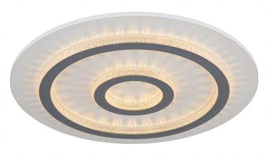 Globo LED Deckenleuchte Jayden 40W dimmbar Fernbedienung CCT warm-/tageslichtweiss Weiß matt klar Metall Kunststoffkristalle Ø45cm