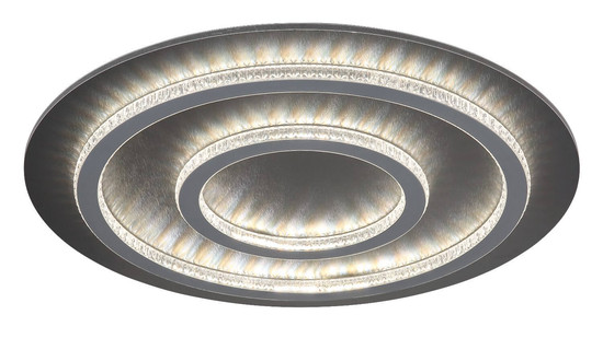 Globo LED Deckenleuchte Jayden 60W dimmbar Fernbedienung CCT warm-/tageslichtweiss Schwarz matt klar Metall Kunststoffkristalle Ø55cm