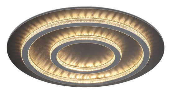 Globo LED Deckenleuchte Jayden 60W dimmbar Fernbedienung CCT warm-/tageslichtweiss Schwarz matt klar Metall Kunststoffkristalle Ø55cm