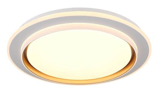 Globo LED Deckenleuchte Janice RGBW LED 48W dimmbar Fernbedienung CCT warm-/neutral-/tageslichtweiss Weiß matt Metall Ø49cm
