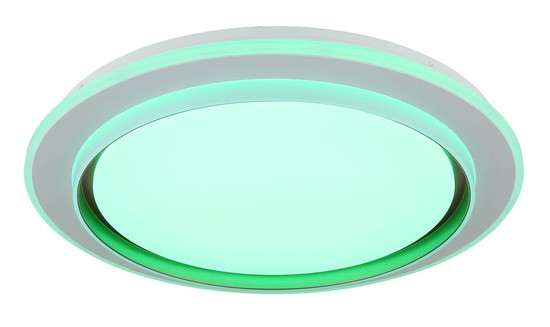 Globo LED Deckenleuchte Janice RGBW LED 48W dimmbar Fernbedienung CCT warm-/neutral-/tageslichtweiss Weiß matt Metall Ø49cm
