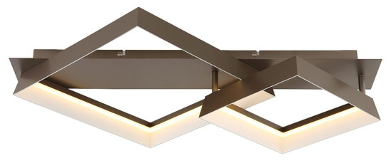 Globo LED Deckenleuchte Syrakus 24W warmweiss Kaffeefarben matt Metall 68,5x49,5cm
