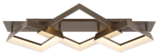 Globo LED Deckenleuchte Syrakus 24W warmweiss Kaffeefarben matt Metall 85x49,5cm