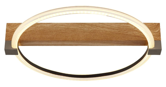 Globo LED Deckenleuchte Fletcher 15W warmweiss Holzoptik dunkel Metall 41x38cm