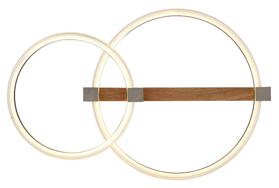 Globo LED Deckenleuchte Fletcher 24W warmweiss Holzoptik dunkel Metall 58x40cm