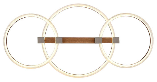 Globo LED Deckenleuchte Fletcher 40W warmweiss Holzoptik dunkel Metall 76x38cm