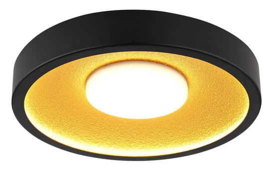 Globo LED Deckenleuchte Woki 30W warmweiss Schwarz matt goldfarben matt Metall Ø40cm