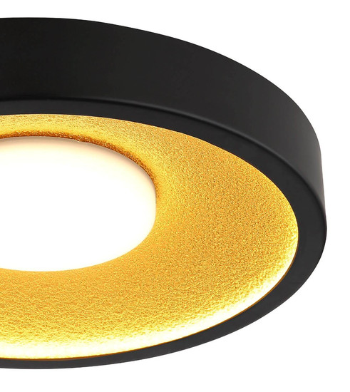 Globo LED Deckenleuchte Woki 30W warmweiss Schwarz matt goldfarben matt Metall Ø40cm