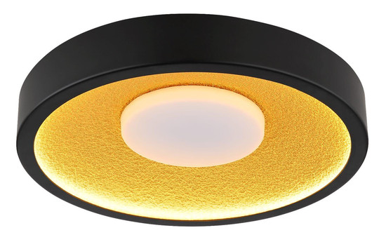 Globo LED Deckenleuchte Woki 30W warmweiss Schwarz matt goldfarben matt Metall Ø40cm