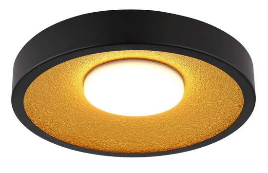 Globo LED Deckenleuchte Woki 30W warmweiss Schwarz matt goldfarben matt Metall Ø40cm