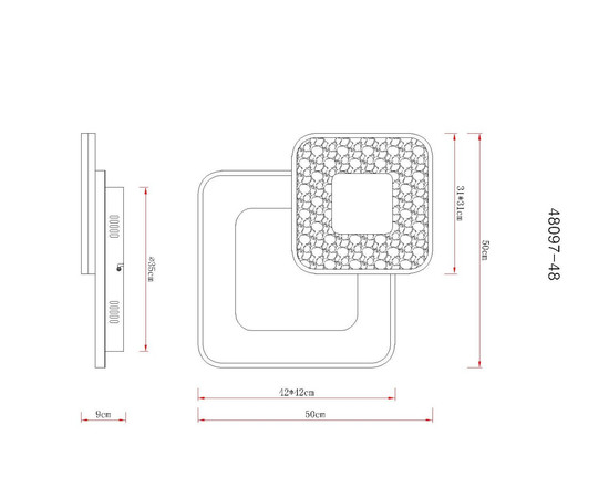Globo LED Deckenleuchte Mosaiko 48W dimmbar Fernbedienung CCT warm-/tageslichtweiss Weiß matt Metall 50x50cm