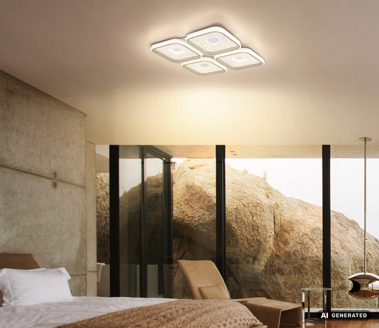 Globo LED Deckenleuchte Mosaiko 55W dimmbar Fernbedienung CCT warm-/tageslichtweiss Weiß matt Metall 54x54cm