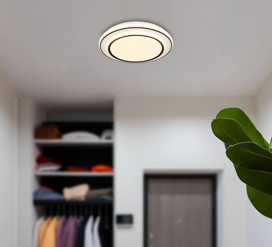 Globo Logan LED Deckenleuchte 24W Warmweiß Weiß Matt, Metall 7cm 48136-24