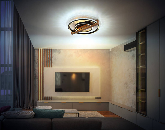 Globo Deloris LED Deckenleuchte 40W CCT Schwarz Matt, Metall Fernbedienung Nachtlicht Memoryfunktion Ø50cm 48137R