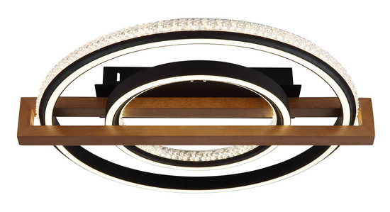 Globo Deloris LED Deckenleuchte 40W CCT Schwarz Matt, Metall Fernbedienung Nachtlicht Memoryfunktion Ø50cm 48137R