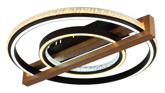 Globo Deloris LED Deckenleuchte 40W CCT Schwarz Matt, Metall Fernbedienung Nachtlicht Memoryfunktion Ø50cm 48137R