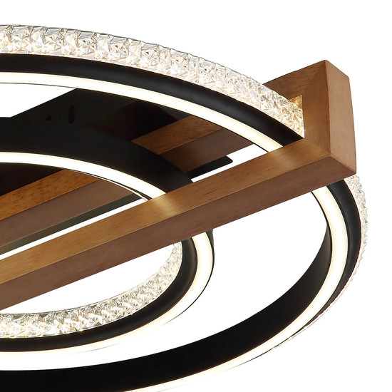 Globo Deloris LED Deckenleuchte 40W CCT Schwarz Matt, Metall Fernbedienung Nachtlicht Memoryfunktion Ø50cm 48137R