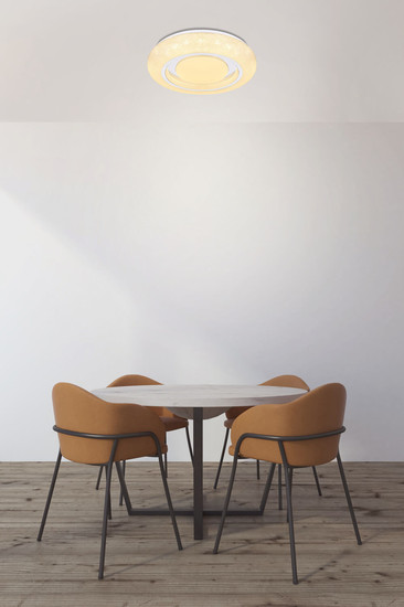 Globo Rada LED Deckenleuchte 24W CCT Weiß, Metall Sparkle-Dekor Ø38cm 483111-24