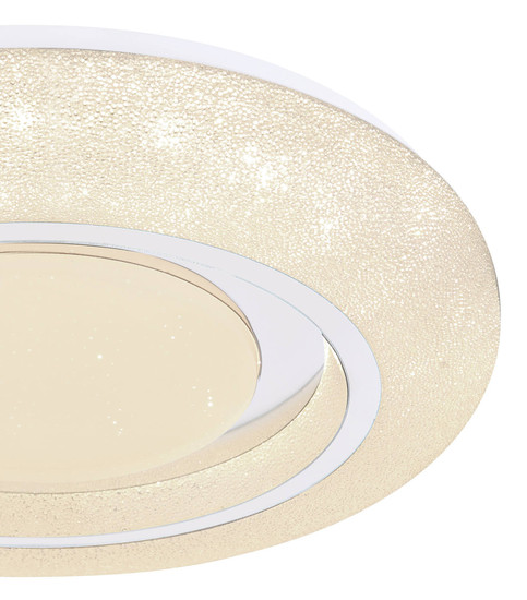 Globo Rada LED Deckenleuchte 24W CCT Weiß, Metall Sparkle-Dekor Ø38cm 483111-24