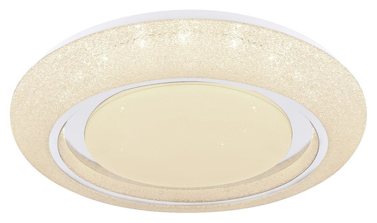 Globo LED Deckenleuchte Rada 28W dimmbar Fernbedienung CCT warm-/tageslichtweiss Weiß opal sparkle Metall Ø48cm