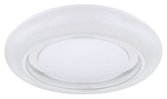 Globo LED Deckenleuchte Rada 28W dimmbar Fernbedienung CCT warm-/tageslichtweiss Weiß opal sparkle Metall Ø48cm