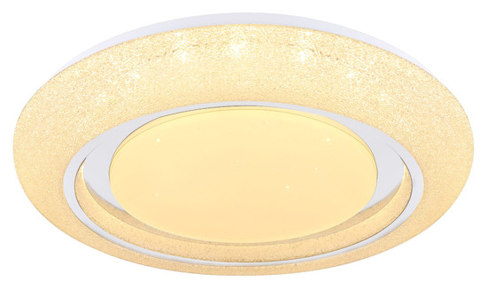 Globo LED Deckenleuchte Rada 28W dimmbar Fernbedienung CCT warm-/tageslichtweiss Weiß opal sparkle Metall Ø48cm