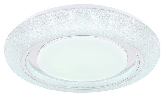 Globo LED Deckenleuchte Rada 28W dimmbar Fernbedienung CCT warm-/tageslichtweiss Weiß opal sparkle Metall Ø48cm