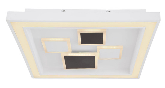 Globo LED Deckenleuchte Nolo 50W dimmbar Fernbedienung CCT warm-/tageslichtweiss Weiß Metall 48x48cm