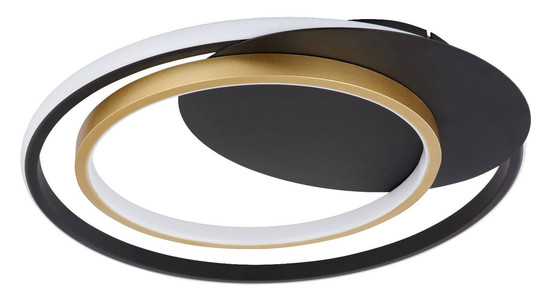 Globo LED Deckenleuchte Rodan 36W dimmbar Fernbedienung CCT warm-/tageslichtweiss Schwarz goldfarben Metall 48,5x46,5cm