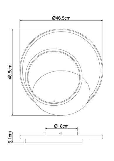 Globo LED Deckenleuchte Rodan 36W dimmbar Fernbedienung CCT warm-/tageslichtweiss Schwarz goldfarben Metall 48,5x46,5cm
