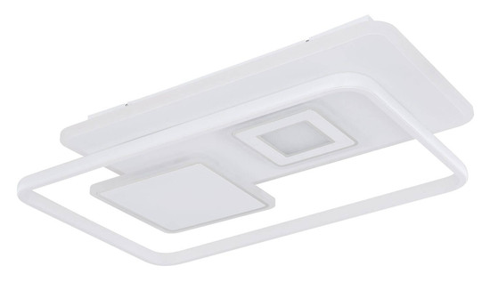 Globo LED Deckenleuchte Roderick 55W dimmbar Fernbedienung CCT warm-/tageslichtweiss Weiß Metall 65x44cm