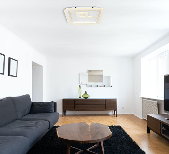 Globo Valeria LED Deckenleuchte 40W CCT Weiß, Metall Fernbedienung Nachtlicht Memoryfunktion 7,4cm 48455-40