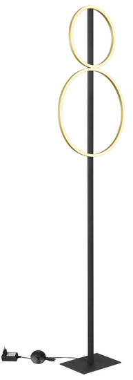 Globo Stehleuchte Metall Schwarz Matt, 1Xled LED Stehleuchte 24W Warmweiß Schwarz Matt, Metall 160cm 48461-30RS