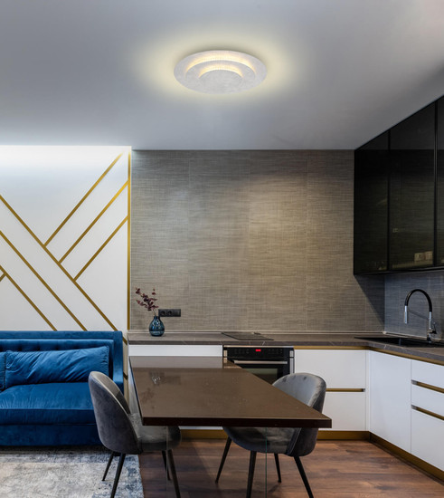 Globo Heda LED Deckenleuchte 24W Warmweiß Silberfarben, Metall Ø35cm 48465-24S