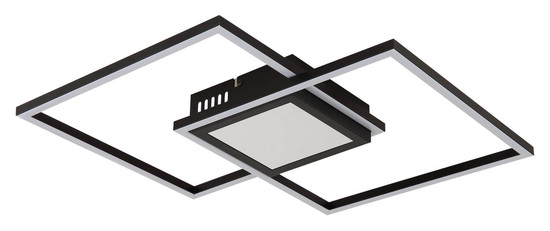 Globo Saunders LED Deckenleuchte 32W CCT Schwarz Matt, Metall Fernbedienung Nachtlicht Memoryfunktion 5cm 48468-32