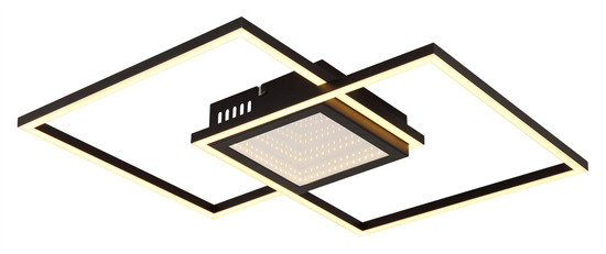 Globo Saunders LED Deckenleuchte 32W CCT Schwarz Matt, Metall Fernbedienung Nachtlicht Memoryfunktion 5cm 48468-32