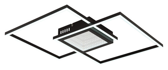 Globo Saunders LED Deckenleuchte 32W CCT Schwarz Matt, Metall Fernbedienung Nachtlicht Memoryfunktion 5cm 48468-32