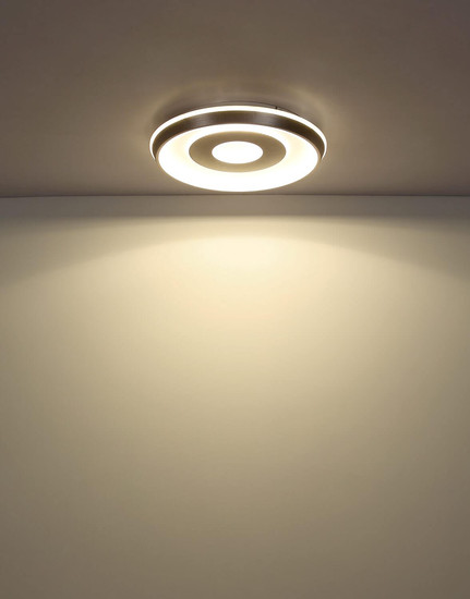 Globo LED Deckenleuchte Williamson 40W CCT warm-/neutral-/tageslichtweiss Weiß matt champagnerfarben matt Metall Ø49cm