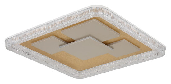 Globo LED Deckenleuchte Loraine 40W warmweiss Weiß matt klar Kristall Effekt Metall 49x49cm